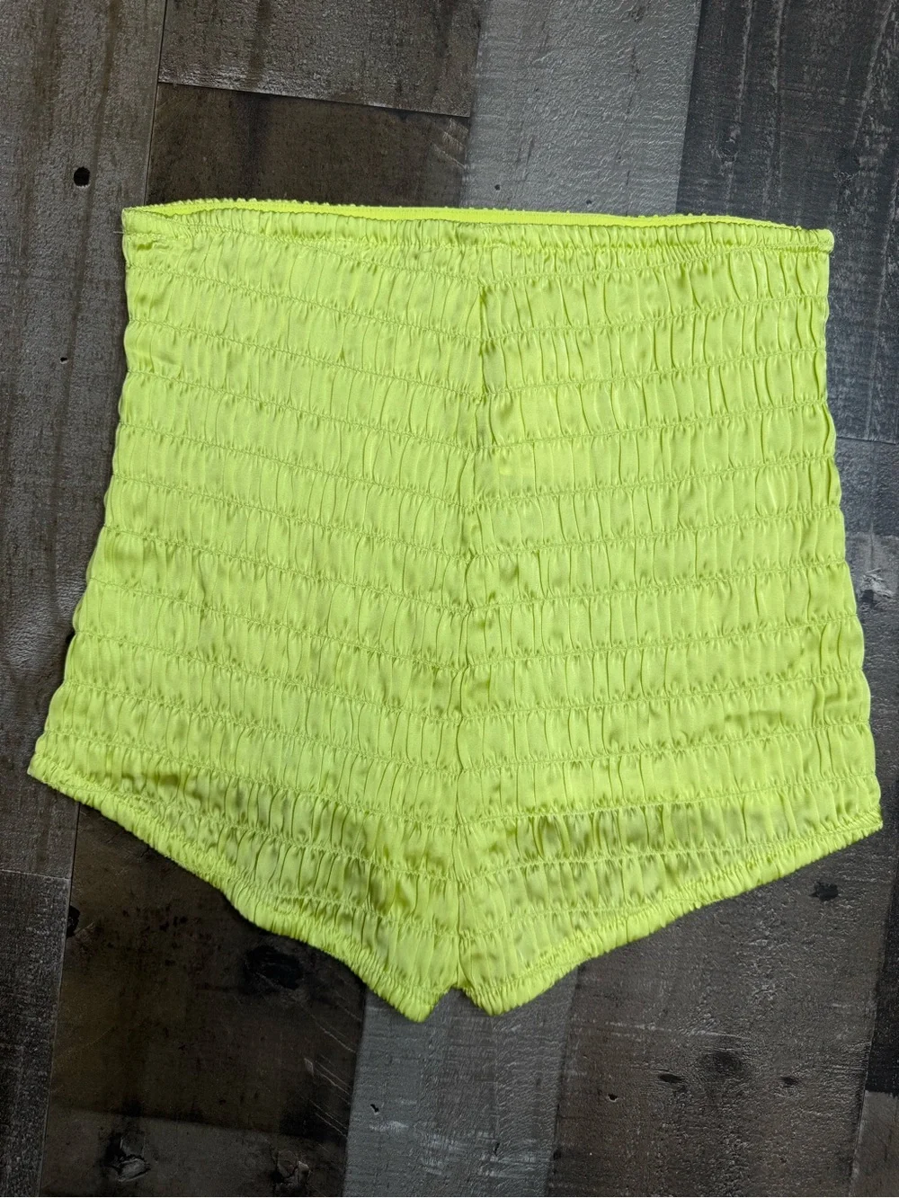 Free People Intimately Ruched High Waist Shortie Sunny Lime Green small